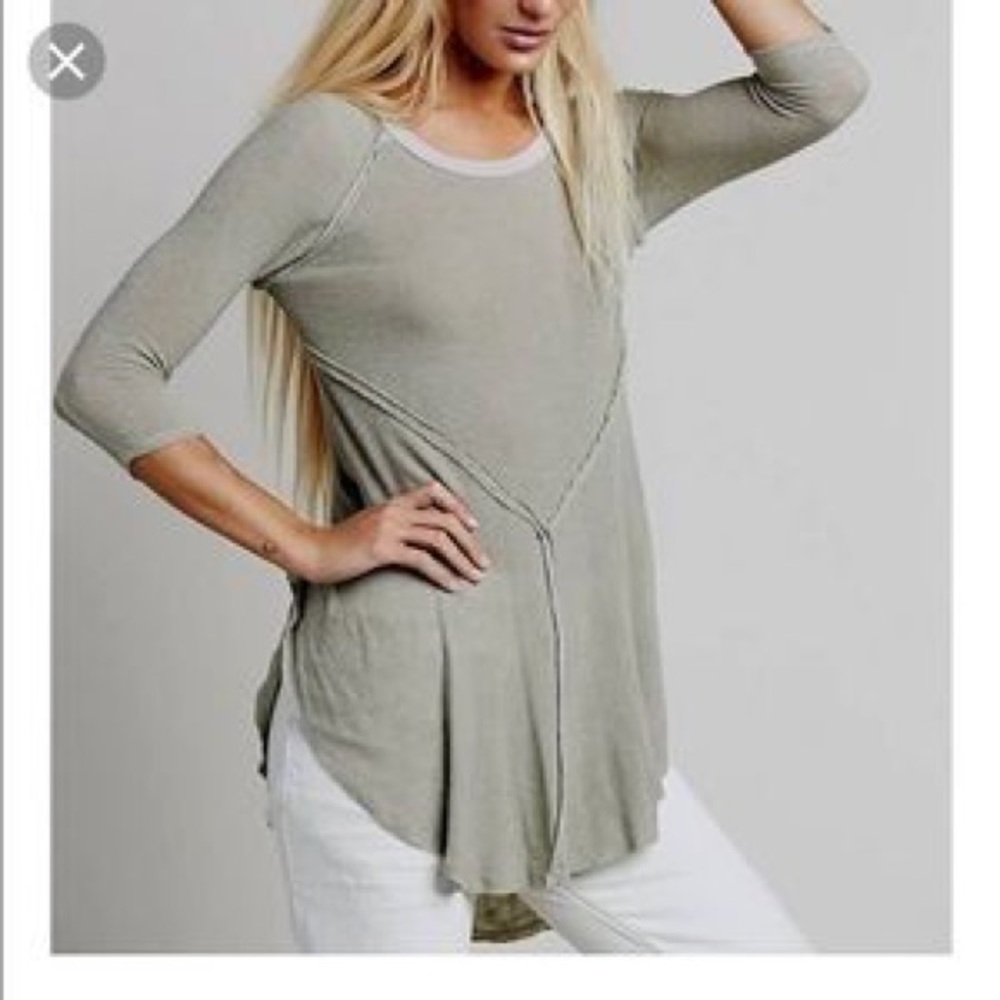 Free People Intimately 3/4 sleeve top